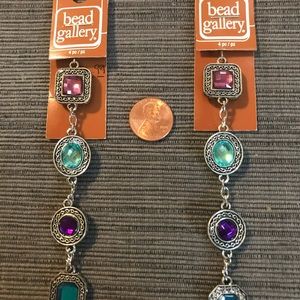 ANT SLVR MTL CONNECTOR PINK,TURQUOISE,PURPLE,BLUE